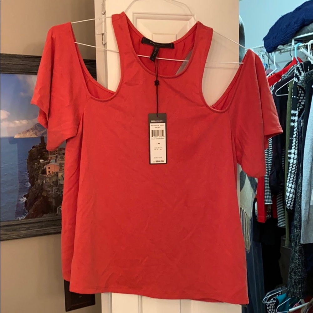 BCBGMaxazria Kelsey Coral top-Never Worn with Tags